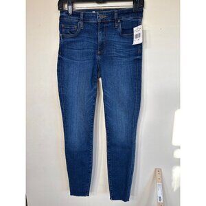 Kut From The Kloth Womens High-Rise Skinny Jeans Raw Hem Dark Wash Size 0